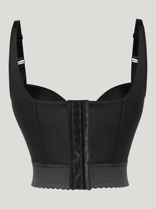Women's Solid Adjustable Strap Push Up Bra, Scallop Trim Underwire Bra, Soft Comfy Breathable Lingerie for All Seasons, Fall Wear, Fallfreshness